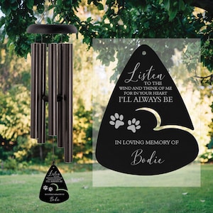 Pet Memorial Gift | Dog Memorial Wind Chime | Memorial Gift Loss of Dog | Pet Listen to the Wind Chime | Dog Remembrance Gift | Pet Memorial