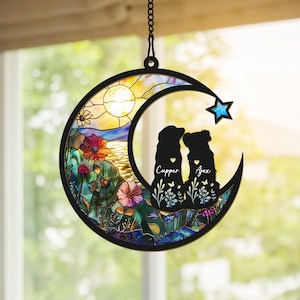 Personalized Dog Memorial Suncatcher, Dog Loss Sympathy Gift, Dog Memorial Gift, Dog Loss Gift, In Loving Memory, Dog Remembrance Gift