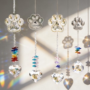 Personalized Pet Memorial Suncatcher: Rainbow Bridge Tribute, Crystal Sun Catcher
