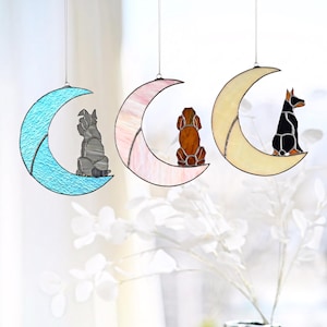 Personalized Dog Stained Glass Suncatcher, 113 Breeds Custom Dog Portrait from Photo, Dog Memorial Gift, Pet Loss Sympathy Gift Dog Mom Gift